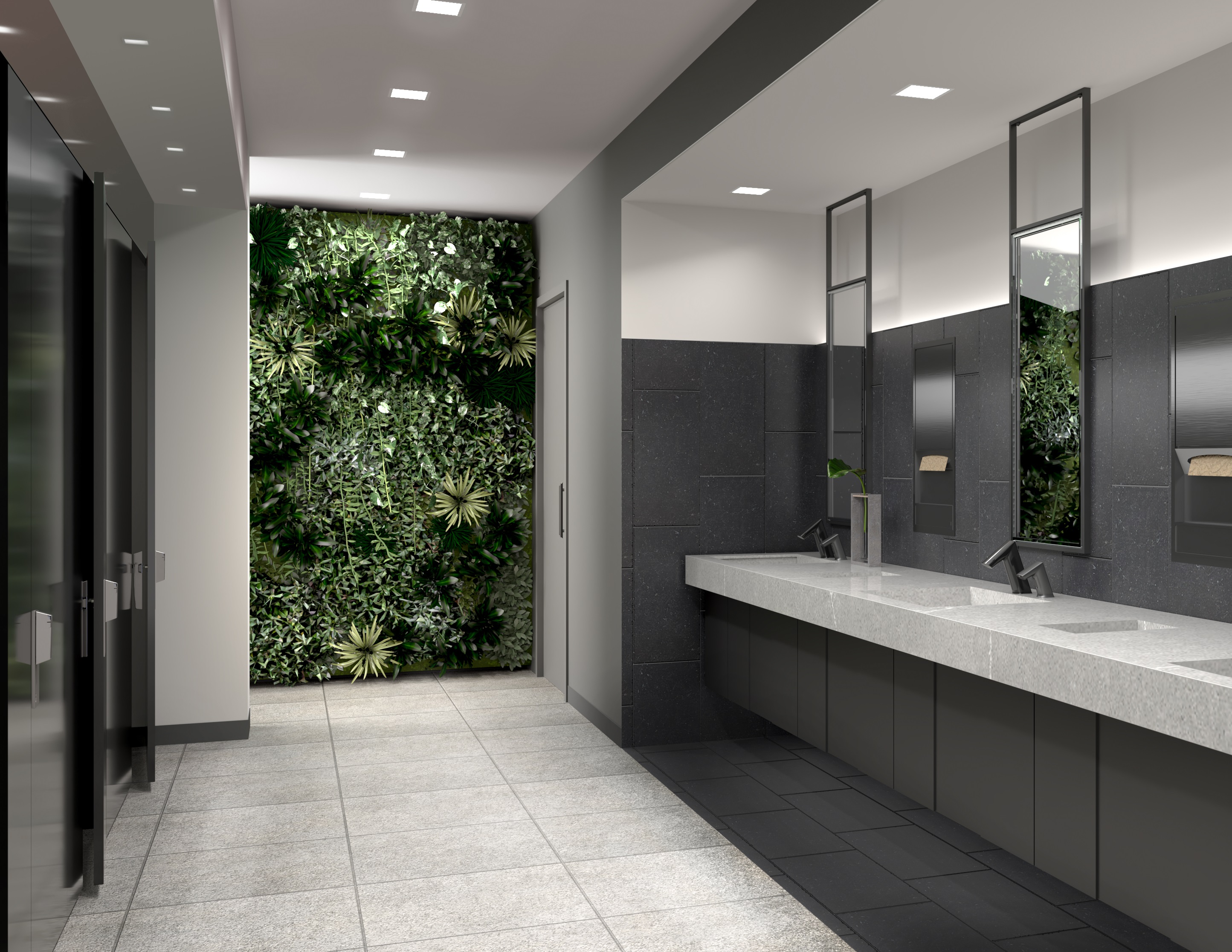 Biophilic Commercial Restroom