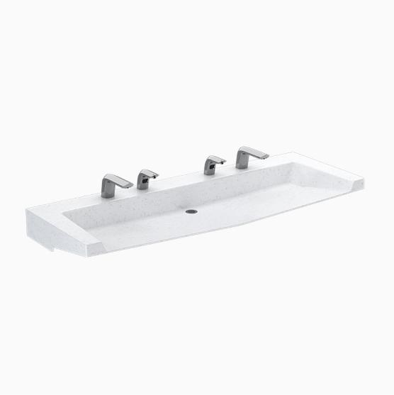 SloanStone® Quartz 2-Station Wall-Mounted Arrowhead Sink