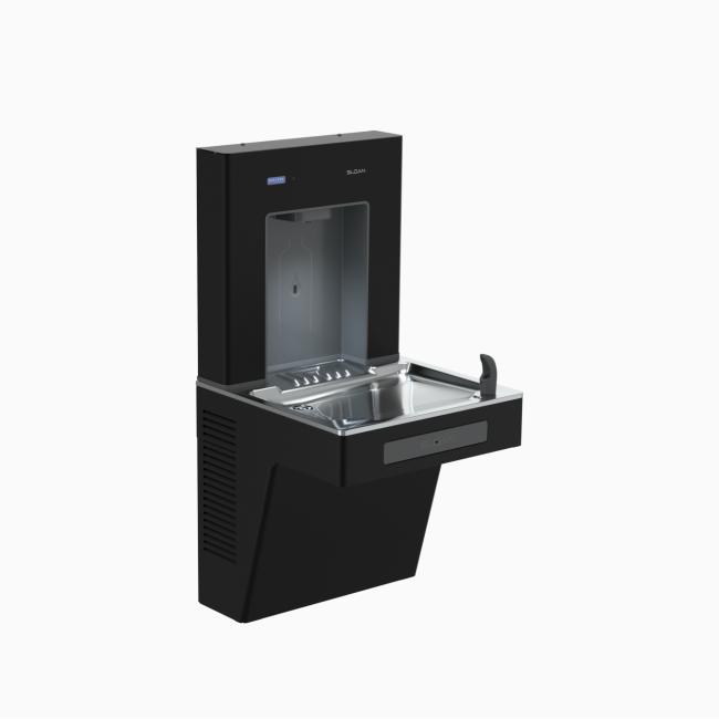 DRS110 DropSpot™ On-wall Bottle Filler with Single-level Cooler in Black Powder Coat